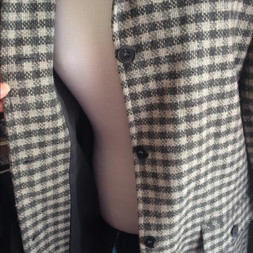 Bernard Holtzman VINTAGE 100% wool coat gray plaid - Picture 3 of 7